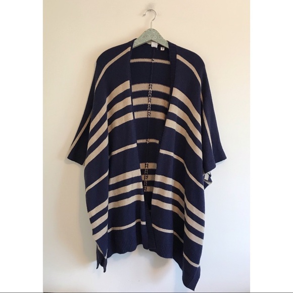 Gap | Open Poncho Striped Sweater - Picture 1 of 8